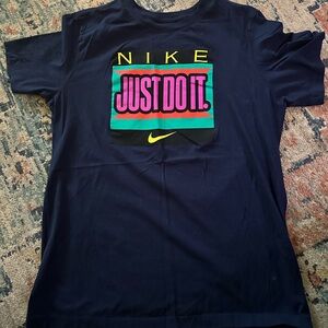 Nike Navy T-Shirt with Neon Graphic